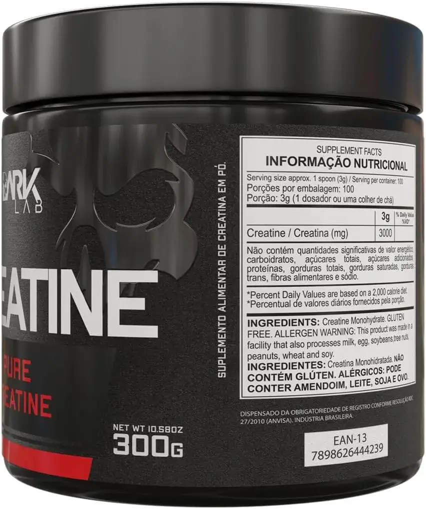 Informações da tabela nutricional da Creatina Dark Lab