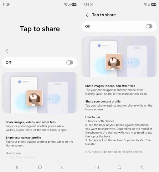 one ui 9 tap to share showcased